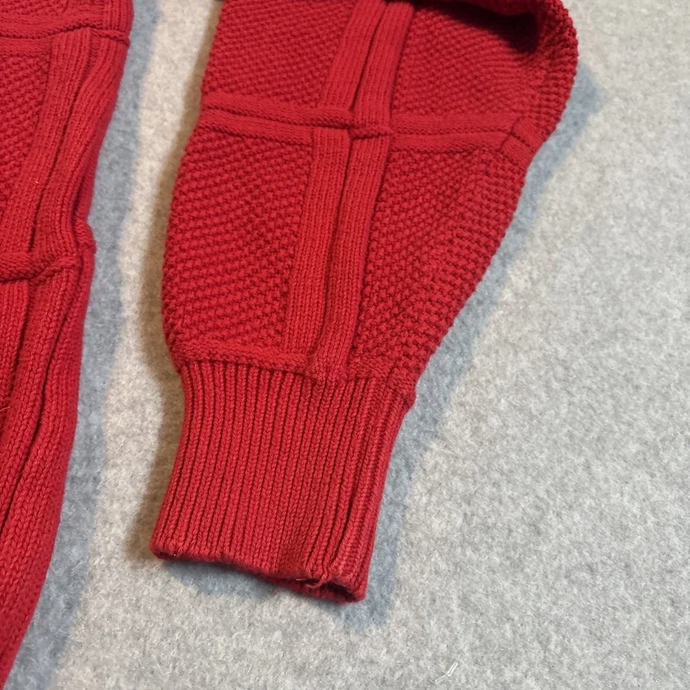 Vintage‎ Red Cable Knit Golf Sweater Men's M Sweater Collection By Van Heusen